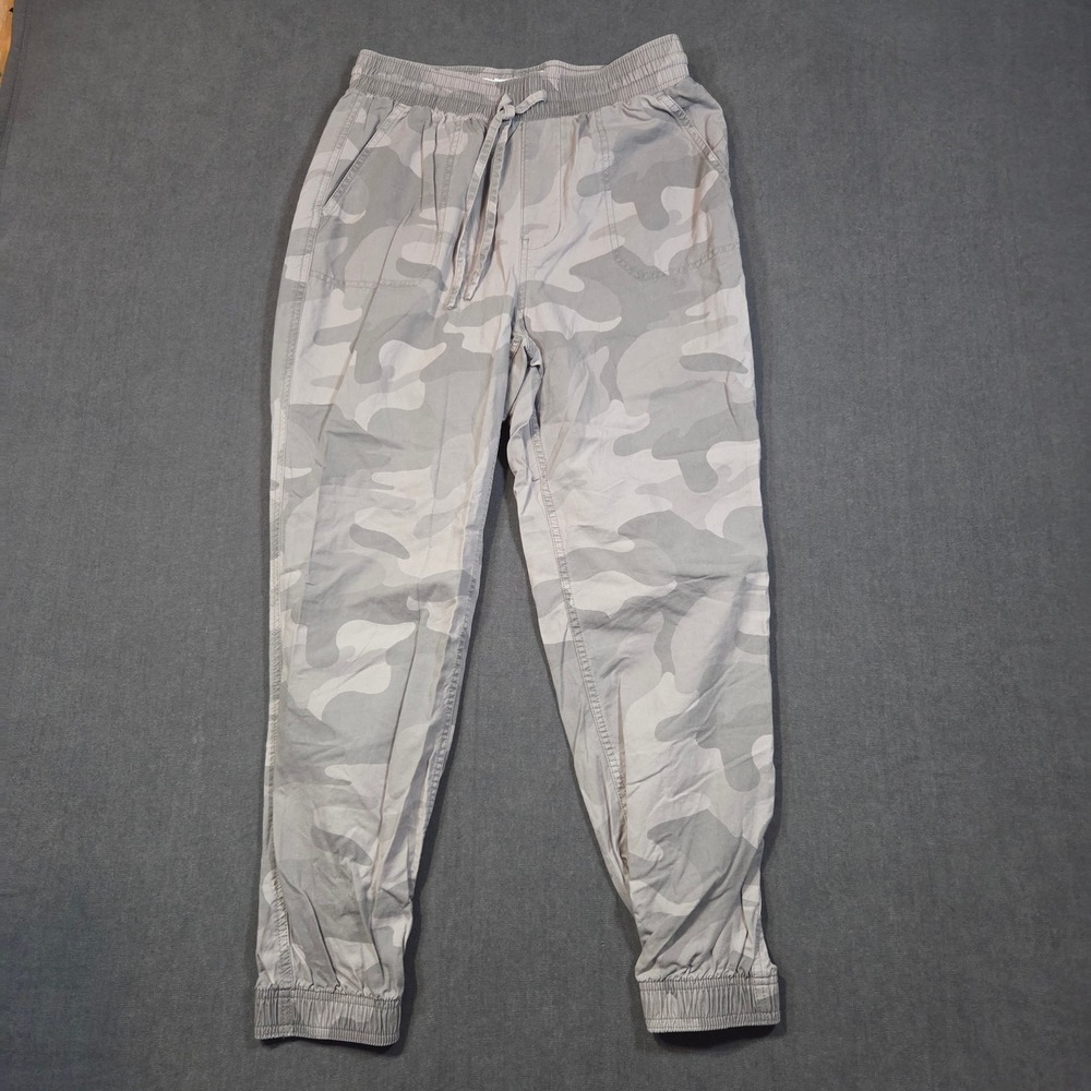 Hollister Ultra High-Rise Jogger Womens Small Gray Camo Drawstring Elastic Waist